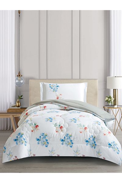 Donetella 2-Piece Digital Print Comforter Set – Twin Size 170x230 cm, Soft Microfiber Bedding Set.