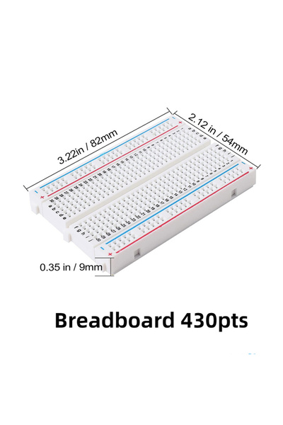 Choice1 400Points-White New 400 Points Breadboard 830 points Breadboard MB-102 Solderless PCB test Board 400