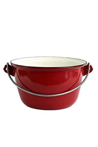 Emailul Medias Cazan emailat cu mâner de sârmă, 3,75 litri, diametru 22 cm, roșu