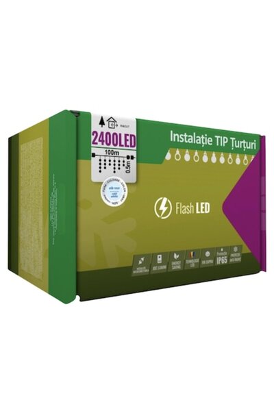 Casa Grande Instalare profesională de Crăciun pentru exterior, 100 m, 2400 LE...