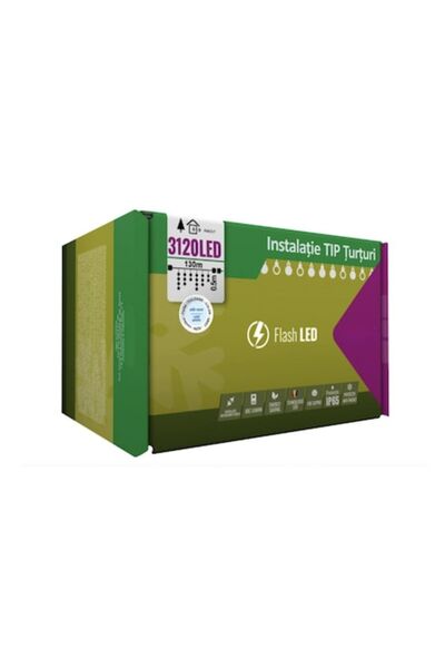 Casa Grande Instalație de Crăciun, 130 m, 3120 LED-uri, franjuri, alb rece, b...