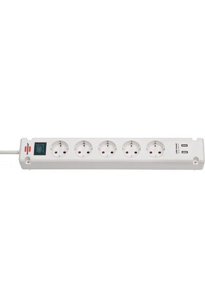 Brennenstuhl Prelungitor Bremounta 5 prize, 2 USB-uri, 3m, Buton On Off, prindere in suruburi A