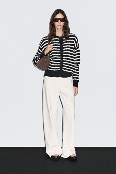 Massimo Dutti %100 pamuklu denizci triko hırka