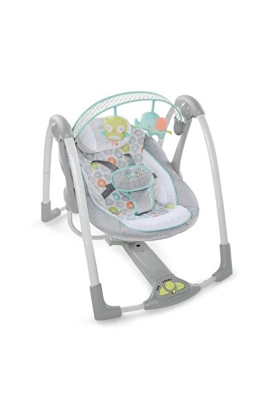 Ingenuity Leagan portabil Swing 'n Go Portable Swing™ Hugs & Hoots™, Greutatea maxima 9 kg (Gri)