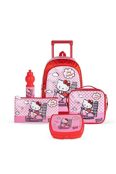 Hello Kitty by Sanrio Sanrio Hello Kitty 5in1 Trolley School Bag Girls Backpack Gift Water Resistant Hello Kitty Backpack