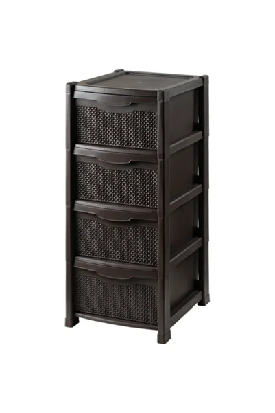 Gimihome Pearl storage cabinet, brown plastic, 4 drawers, 50x40x90cm