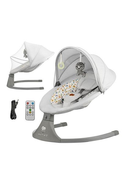 Kinderkraft Balansoar/scaun electric LUMI 2 cu telecomandă, greutate maximă 9 kg, gri