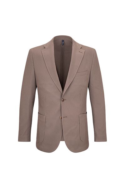 Hatemoğlu Brown Comfort Fit Mono Collar Classic Jacket