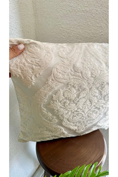 Decamor home 1. Quality Woven Fabric Ecru Throw Pillow Case Pattern1