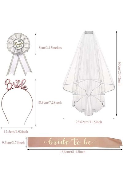 Tronistro wedding accessory set, satin/plastic, multicolor, 16 pieces