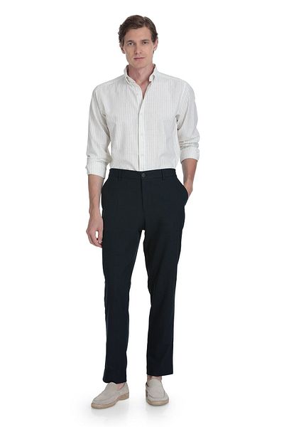 Hatemoğlu Navy Blue Slim Fit Mono Collar Casual Jacket