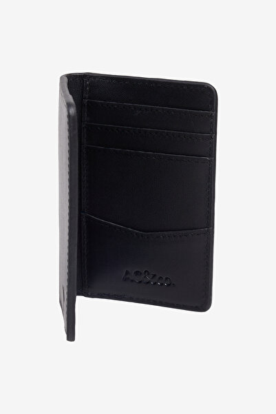 AC&Co / Altınyıldız Classics Men's Black Faux Leather Card Holder