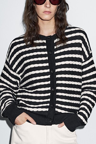 Massimo Dutti %100 pamuklu denizci triko hırka