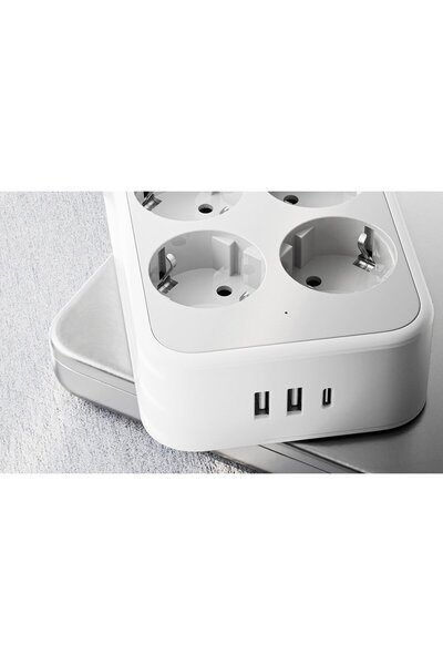 TESSAN Extension cord TS-PS02DE, 6 outlets, 2 X USB-A, 1X USB-C, fast charging 25W