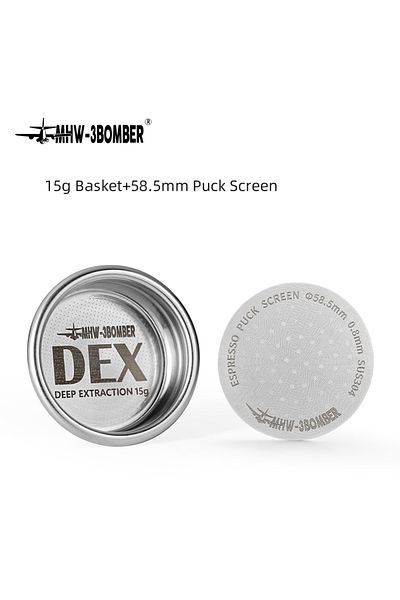 choice2 15g and Puck Screen 58.5mm Espresso Filter Baskets 15-20g Coffee Basket with Puck Screen Fit 58mm Es