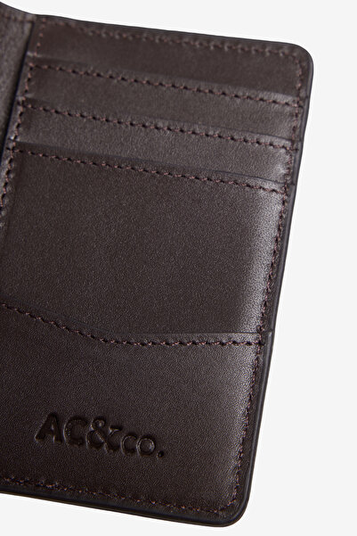 AC&Co / Altınyıldız Classics Ανδρική θήκη για κάρτες σε καφέ από συνθετικό δέρμα