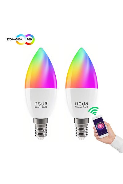 Nous Set of 2 RGB Smart LED Bulbs P4, E14, App Control