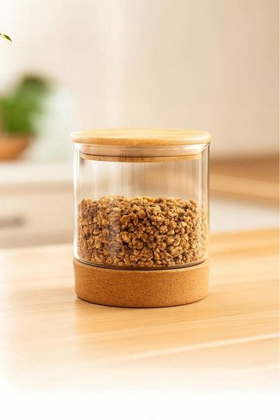Bambum Corki - Glass Storage Container with Cork Base 650 ml