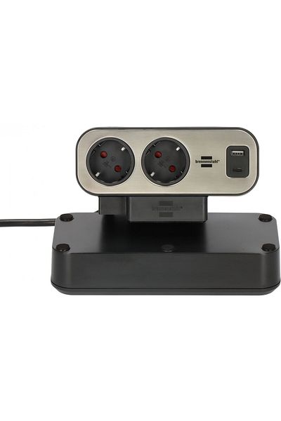 Brennenstuhl Prelungitor pentru birou estilo Duplex Desktop, 10 prize, 1 USB, 1 USB-C 30W, 2m