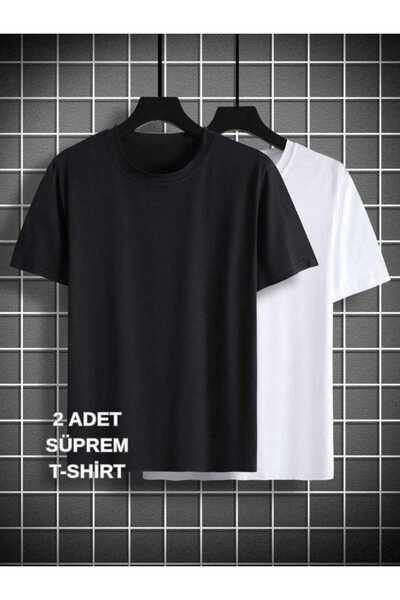 FİTGO 2-Piece Short Sleeve Crew Neck T-Shirt