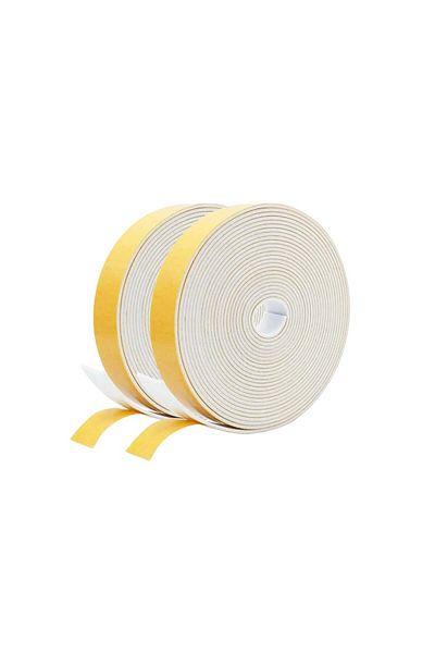 Taiyeestar Set de 2 role de bandă de etanșare pentru uși și ferestre, spumă, albă, 20 mm x 5 m