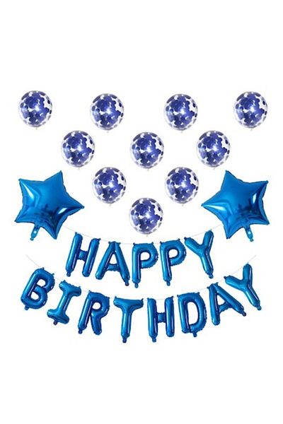 Terra Set 12 Baloane si 1, Set pentru Aniversare, mesaj Happy Birthday