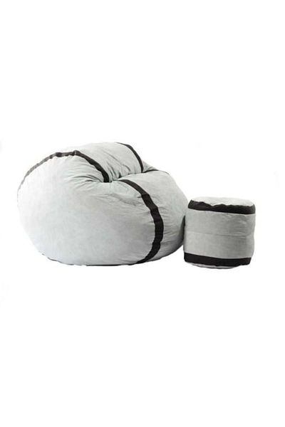 Pufrelax King Size Armchair Set with Ottoman (footrest), Textile Material - Light Mint
