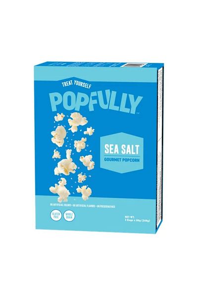 Popfully Pack of 12 Microwave Popcorn with Sea Salt (240g)