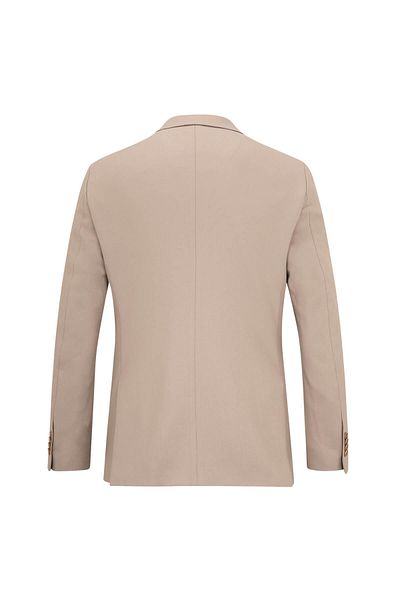 Hatemoğlu Beige Comfort Fit Pointed Collar Classic Jacket