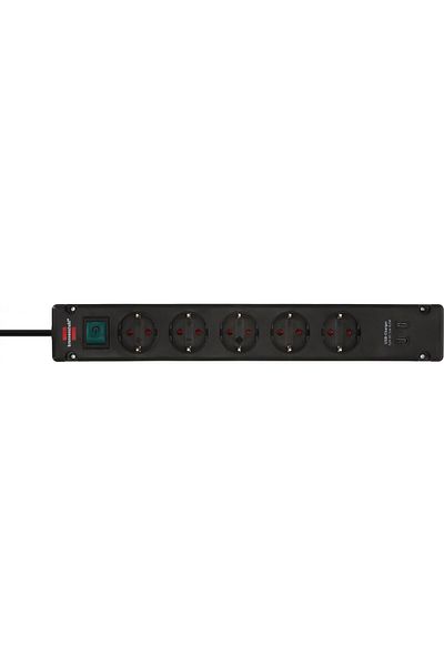 Brennenstuhl Prelungitor Bremounta 5 prize, 2 x USB-C, 3m, Buton On Off, prindere in suruburi