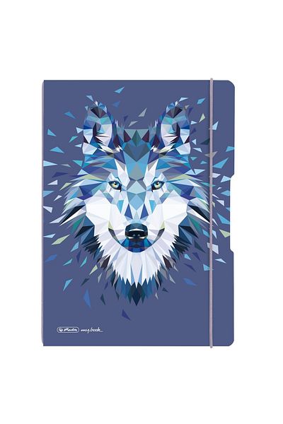 Herlitz Notebook A4, Color Multicolor, Material Paper, 2 x 40 sheets, Plain format, Motif Wild Animals Wolf