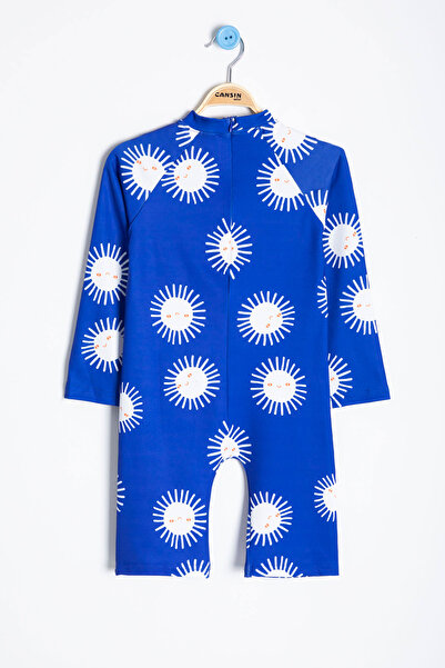 Cansın Mini Mavi Sevimli Güneş Baskılı Erkek Çocuk Mayo 19001