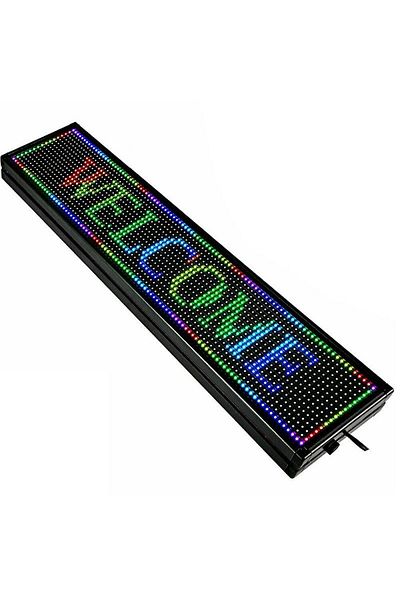 PROCART Afișaj publicitar iluminat LED SMD RGB 100x20 cm, text, imagini, animații, USB și WiFi