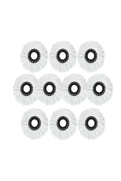 Nova Home Set 10 Rezerve pentru mop rotativ, Microfibra, Alb, 16 cm