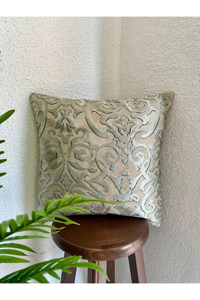 Decamor home Mint Gold Salon Throw Pillow Cover Pattern 1
