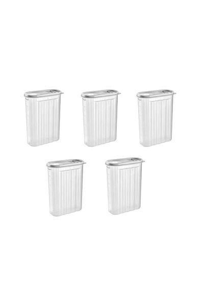 Tuffex Set 5 recipiente pentru depozitarea alimentelor cu capace colorate 2,5 l