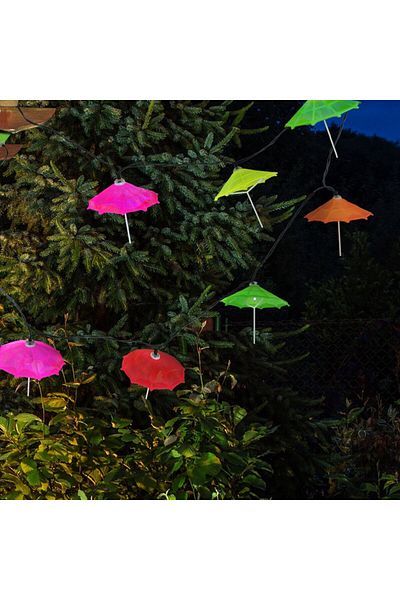 Polux Ghirlandă decorativă cu umbrele LED, lungime 1,8 m, 2 moduri de iluminare, multicoloră, exterior, IP44
