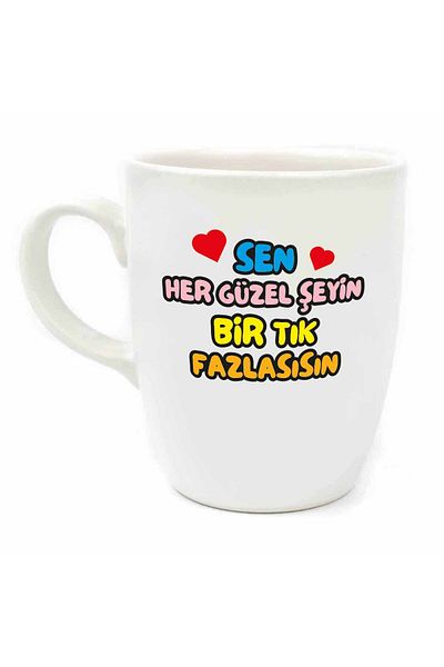 PALTO TASARIM You Are More Than Just a Click Away All the Good Things Cream Oval Mug - Gift Mug Cup Mug