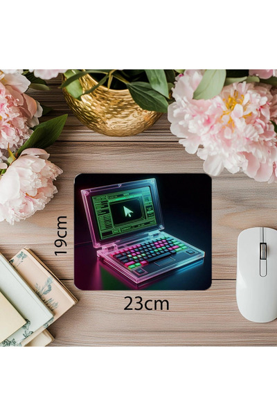 Luluyen Retro Laptop Mousepad with Colorful Rgb Keyboard - 19X23 cm 2 mm Rect...