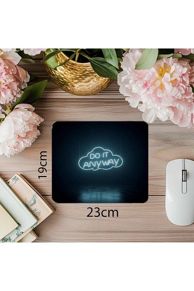 Luluyen Mousepad neon agățat cu Do It Anyway scris - 19x23 cm 2 mm dreptunghiular importat imprimat mouse pad