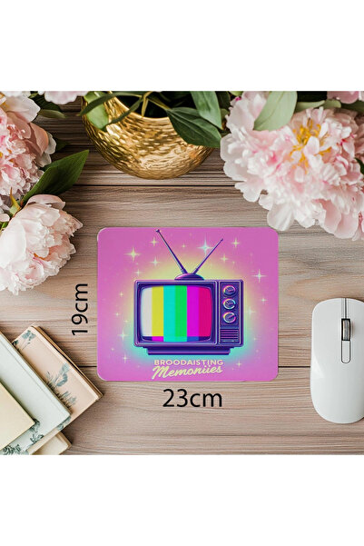 Luluyen Mousepad cu tematică TV retro – Broadcasting Memories - 19x23 cm 2 mm...
