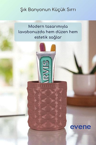Evene Θήκη οδοντόβουρτσας Βάση οδοντόβουρτσας Βάση οδοντόβουρτσας Χρώμα καφέ Μοντέλο 85