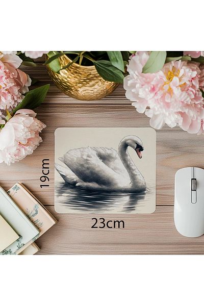 Luluyen Mouse Pad cu desen de lebădă tematică Calm - 19x23 cm 2 mm Mouse Pad imprimat dreptunghiular importat
