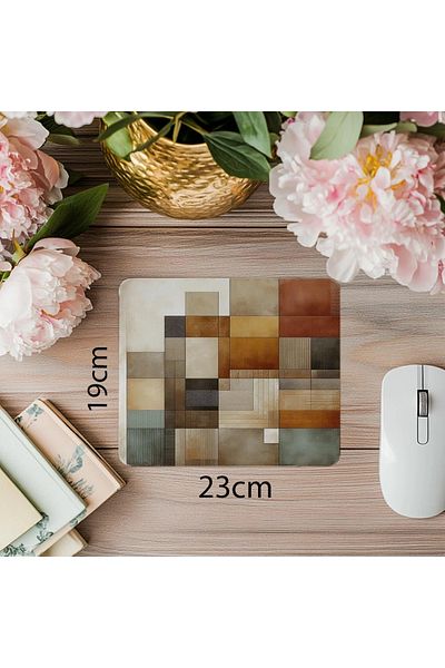 Luluyen Block Design Mouse Pad on Textured Surface - 19X23 cm 2 mm Rectangular Imported Printed Mouse Pad