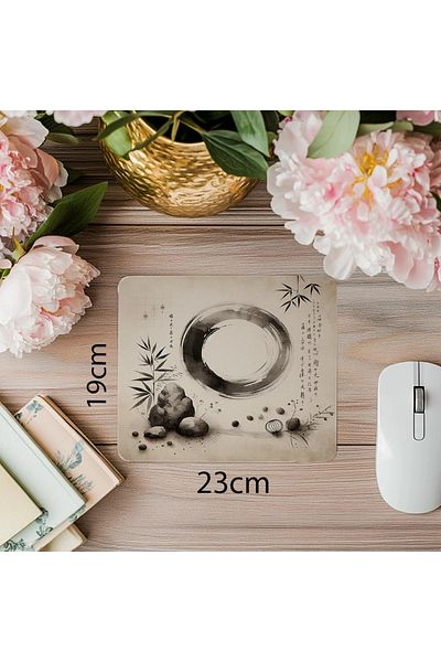 Luluyen Mousepad Enso natural cu desen simplu - 19x23 cm 2 mm dreptunghiular importat imprimat mouse pad
