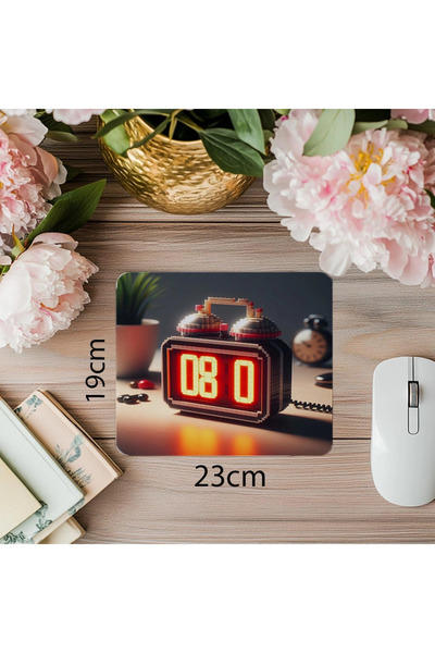 Luluyen لوحة ماوس LED عدد منبه - ضوء أحمر - 19 × 23 سم 2 مم لوحة ماوس مستطيلة مطبوعة مستوردة