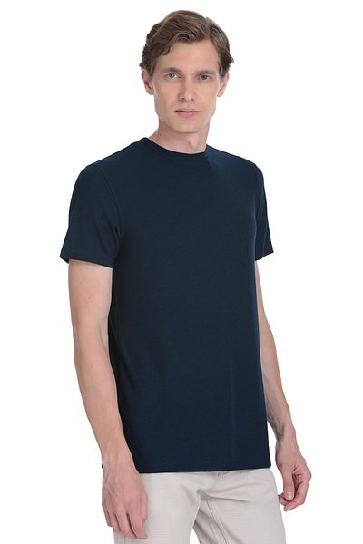 Hatemoğlu Navy Blue Regular Fit Crew Neck T-Shirt