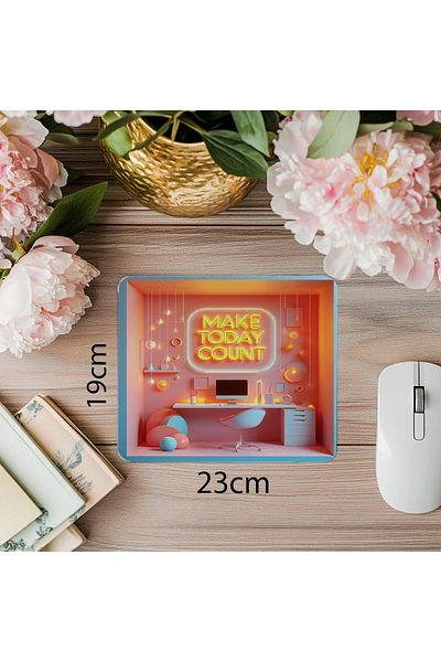 Luluyen Mousepad 3D cu Make Today Count - 19x23 cm 2 mm dreptunghiular, importat, imprimat.