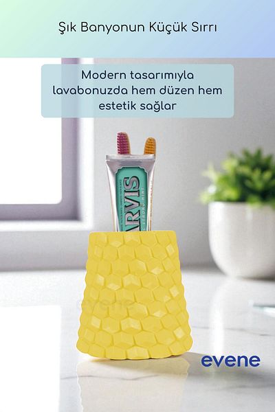 Evene Θήκη οδοντόβουρτσας Βάση οδοντόβουρτσας Βάση οδοντόβουρτσας Ανοιχτό κίτρινο χρώμα Μοντέλο 84