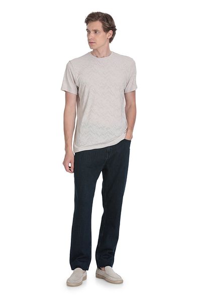 Hatemoğlu Ecru Regular Fit Crew Neck T-Shirt
